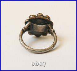 Bague en ARGENT et pierre rouge grenat Bijou ancien 19e siècle silver ring