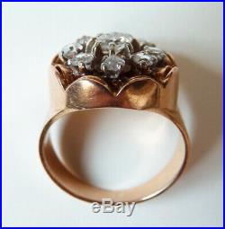 Bague en OR massif 18k + diamants Bijou ancien gold ring diamond