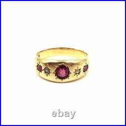 Bague en or jaune 18 carats bague ancienne victorienne gitane or 750 bijou