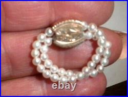 Bague flexible A+ perles rondes réversible grenat antique/perle toboggan taille 6