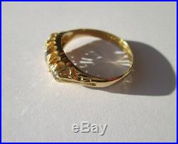 Bague jarretière ancienne de 1863 Saphirs Diamants Or 18 carats Gold 750