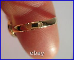 Bague ronde ancienne Art Déco pierre rouge Or 18 carats French gold ring 750