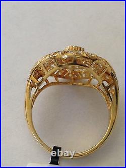 Bague rubis émeraude diamant or jaune 18 carats design découpe antique 1,02 carat total
