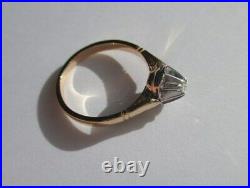 Bague solitaire ancienne Diamant Gold or massif 18 carats 750 2,8g