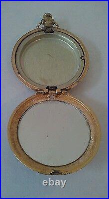 Beau Collier Pendentif Vintage Antique Fait Main Avec Miroir