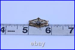 Beautiful! 10K Yellow Gold Antique Pin With Cubic Zirconia Center -12274