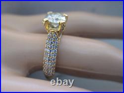 Belle bague de fiançailles plaquée or jaune 14 carats 1,0 ct jaune clair diamant