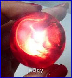 Big Antique Ancient Amber Red Cherry Faturan Prayer Bead Bakelite Perle Ancienne