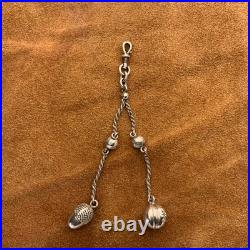 Bijou ancien Breloques argent massif Chaîne de montre Châtelaine XIXe
