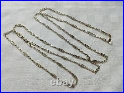 Bijou ancien chaîne, collier, sautoir pour montre gousset, filigrane