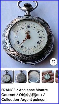 Bijoux / Collection / Joaillerie / Ancienne Montre a Gousset Argent Poinçonné