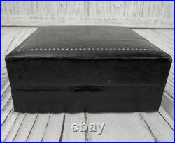 Boite montre de poche bijou noir fantaisie Le Ceylan cadeau carré ancien