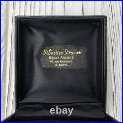 Boite montre de poche bijou noir fantaisie Le Ceylan cadeau carré ancien vint