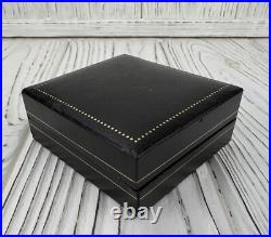 Boite montre de poche bijou noir fantaisie Le Ceylan cadeau carré ancien vint