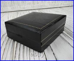 Boite montre de poche bijou noir fantaisie Le Ceylan cadeau carré ancien vint