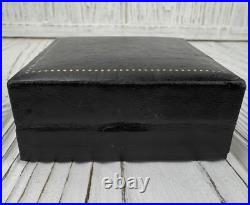 Boite montre de poche bijou noir fantaisie Le Ceylan cadeau carré ancien vint