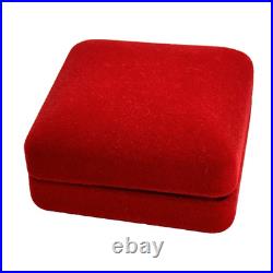 Boite montre de poche velours rouge boite à bijoux vintage bon solide ancien