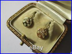 Boucles doreilles dormeuses anciennes Napoléon III Or 18 carats gold 750