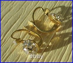 Boucles doreilles dormeuses anciennes Or 18 carats French gold earrings 750
