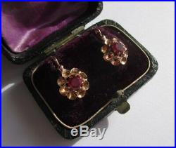 Boucles doreilles dormeuses anciennes Or rose 18 carats 750 French gold 18K