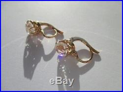 Boucles doreilles dormeuses anciennes Or rose 18 carats French gold 750