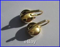 Boucles doreilles dormeuses anciennes or 18 carats grenats 3,3g Gold 750