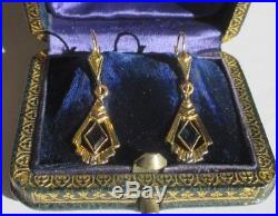 Boucles doreilles dormeuses anciennes pendantes Art Déco Or 18 carats 750