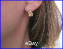 Boucles doreilles dormeuses anciennes perles Or 18 carats French gold 750