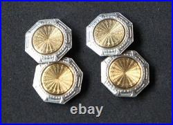 Boutons de manchette vintage antiques années 1920 déco 14 carats en or marqué Z Ziething & Company