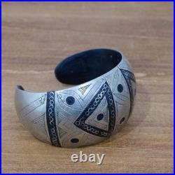 Bracelet Touareg Argent Bijoux Ethniques Ancien Vintage Bois d'ébène