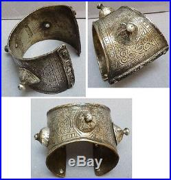 Bracelet ancien argent massif ethnique Maghreb anti-atlas Maroc silver bracelet