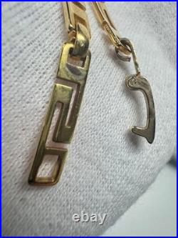 Bracelet ancien géométrique doré bijou unisexe, 19,5 cm, bon état