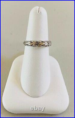 Bracelet de mariage femme or blanc 14 carats style antique diamant 0,09 TCW