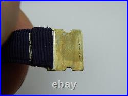 Bracelet de montre antique pour femmes Hayward rempli d'or bleu et gris ruban de soie gros grain
