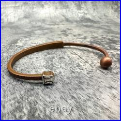 Bracelet manchette vintage unisexe texture ancienne bijou, 14,5 cm, occasion