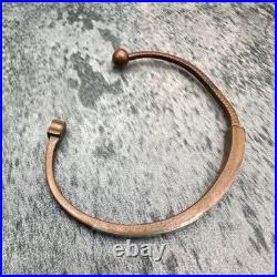 Bracelet manchette vintage unisexe texture ancienne bijou, 14,5 cm, occasion