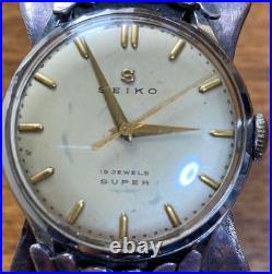 Bracelet montre SEIKO SUPER ancien turquoise 15 bijoux vintage timepiece