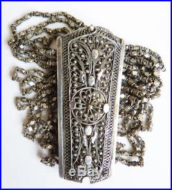 Bracelet multi-rangs en argent massif silver bijou ancien
