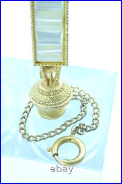 Breloque de châtelaine ancienne fob de chaîne de montre caniche nacre Bijoux