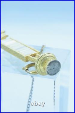 Breloque de châtelaine ancienne fob de chaîne de montre caniche nacre Bijoux