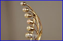 Broche Ancienne Muguet Or Massif 14k Antique Solid Gold Lily Of The Valey Brooch