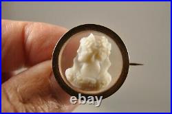 Broche Camee Ancien Agate Or Massif 18k Antique Solid Gold Agate Cameo Brooch