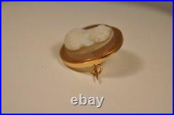Broche Camee Ancien Agate Or Massif 18k Antique Solid Gold Agate Cameo Brooch