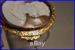 Broche Camee Ancien Or Massif Emaille 18k Antique Solid Gold Enamel Cameo Brooch