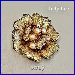 Broche ancienne en or Judy Lee, 4,6 x 4,7 cm, occasion, bijoux classiques