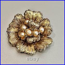 Broche ancienne en or Judy Lee, 4,6 x 4,7 cm, occasion, bijoux classiques