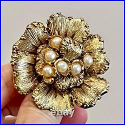 Broche ancienne en or Judy Lee, 4,6 x 4,7 cm, occasion, bijoux classiques
