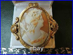 Broche camée ancienne or 18 carats