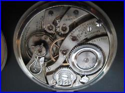 Burlington 1919 Antique 21 bijou montre de poche, Railroad, Wadsworth Qualité, fonctionne