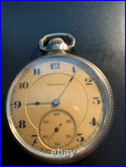 Burlington 1919 Antique 21 bijou montre de poche, Railroad, Wadsworth Qualité, fonctionne